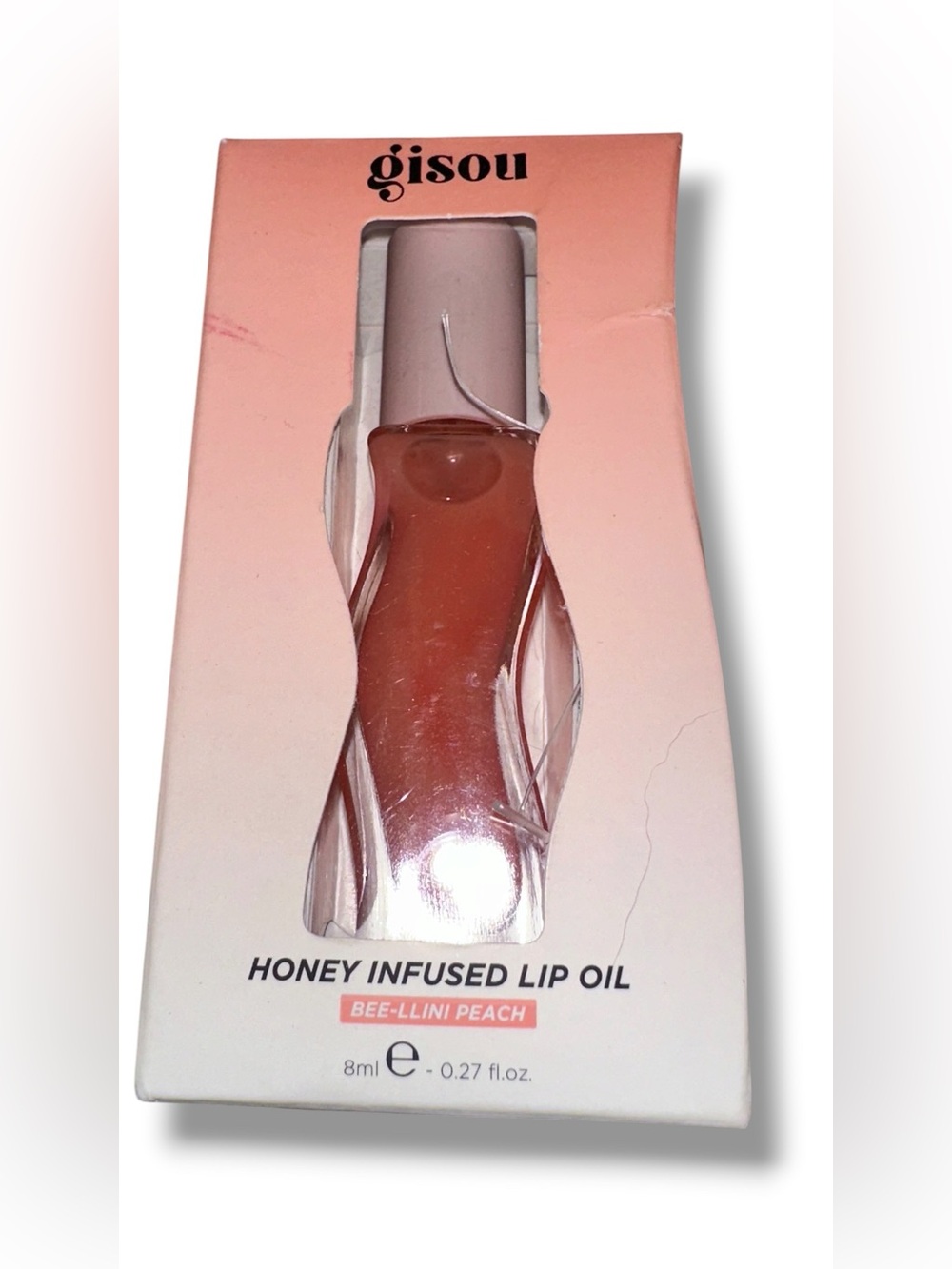 Gisou Honey Infused Lip Oil โ Bee-llini Peach (Peach) NIB $28 Retail Fall Cozy